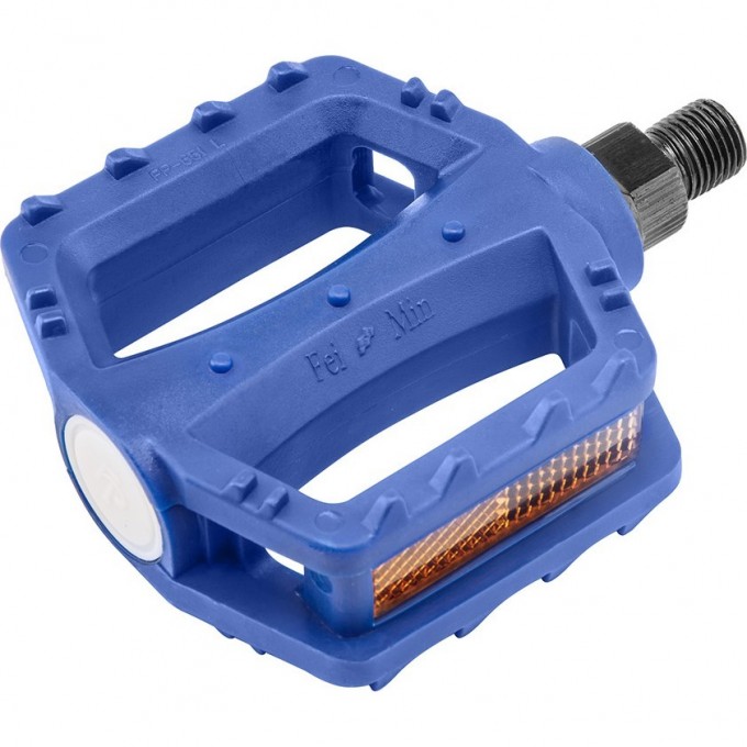 Педали FP-651, для детских велосипедов, ось 1/2" со светоотражателями, пластиковые синие 360131
