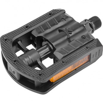 Педали FP-871, ось 9/16", складные, со светоотражателями, пластиковые чёрные