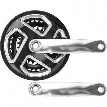 Шатуны HDL-L363 24/34/42T 170 мм "под ромб", чёрно-серебристые Шатуны HDL-L363 24/34/42T 170 мм "под ромб", чёрно-серебристые