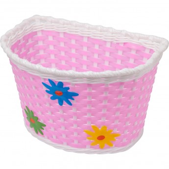 Велокорзина HL-BS02 бело-розовая