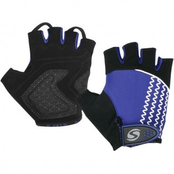 Велоперчатки STELS CG-1181 бело-сине-чёрные р. L Велоперчатки STELS CG-1181 бело-сине-чёрные р. L