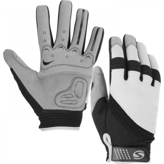 Велоперчатки STELS PDM-361 для MTB полноразмерные серо-чёрные p.L 380054