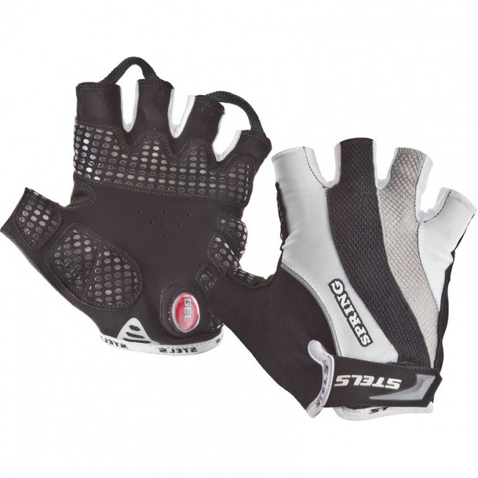 Велоперчатки STELS SCG 46-0082 бело-серо-чёрные p. M 380138